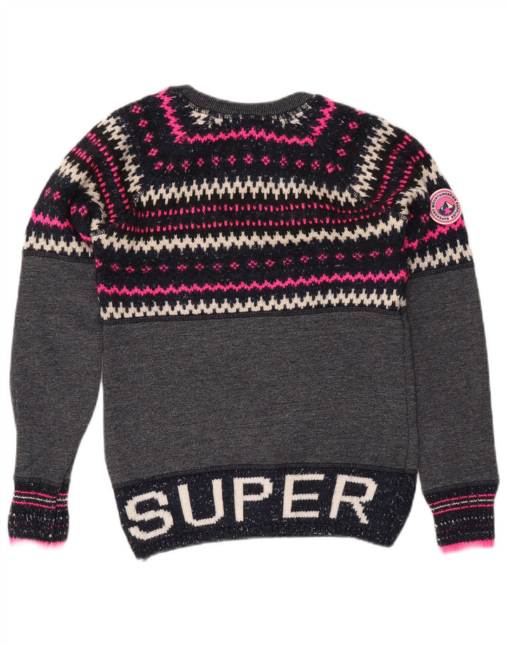 Damski sweter z okrągłym dekoltem SUPERDRY UK 6 XS Granatowy Fair Isle