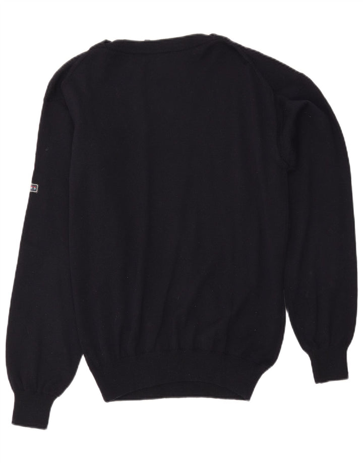 Męski sweter z dekoltem w łódkę VINTAGE, średni granatowy