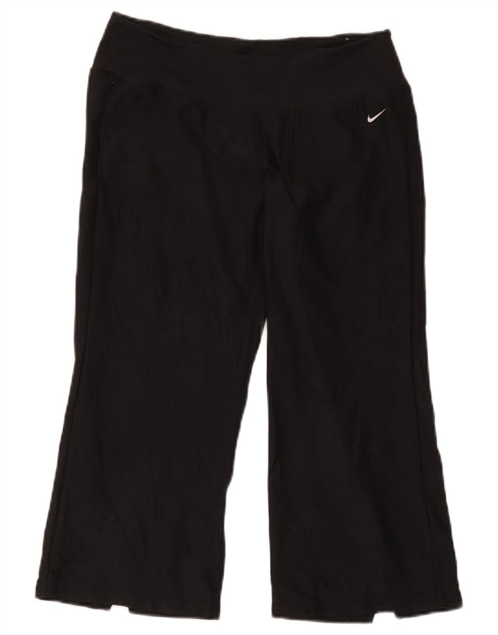 Damskie spodnie dresowe Nike Capri US 8/10, średni czarny poliester
