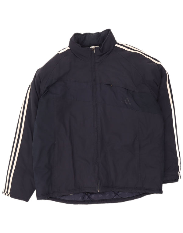 Męska ocieplana kurtka Adidas UK 42 XL granatowa, poliestrowa