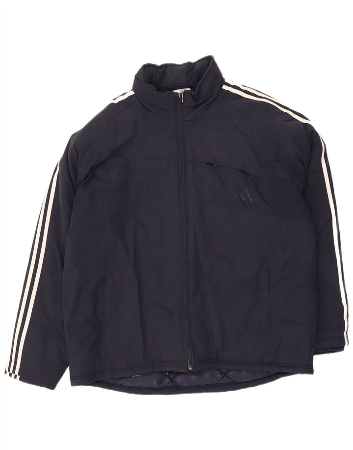 Męska ocieplana kurtka Adidas UK 42 XL granatowa, poliestrowa