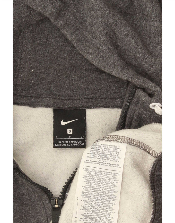 Męski sweter z kapturem i zamkiem błyskawicznym Nike, mały, szary, bawełniany
