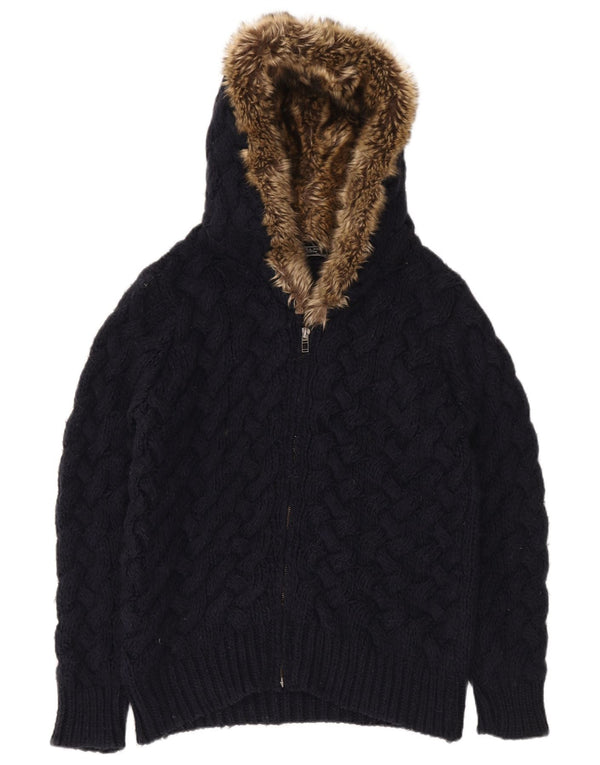 Męski sweter z kapturem Zara, duży, granatowy