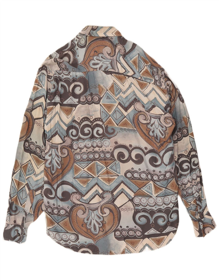 Koszula męska w stylu vintage, średnia, wielobarwna, geometryczna