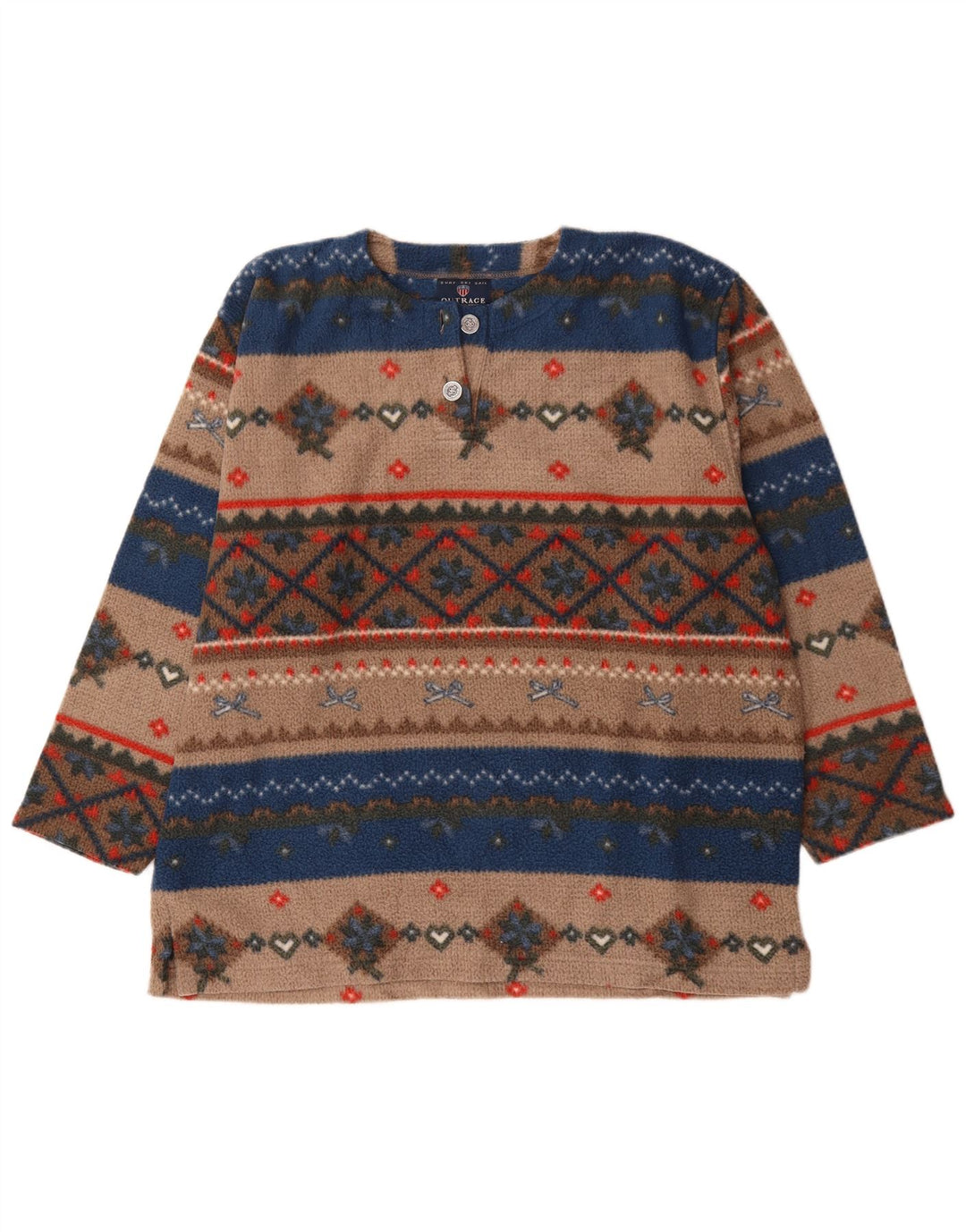 Męski sweter polarowy w stylu vintage, duży, wielokolorowy, poliester Fair Isle