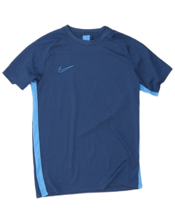 Męska koszulka Nike Dri Fit Top, średni granatowy poliester z blokami kolorów