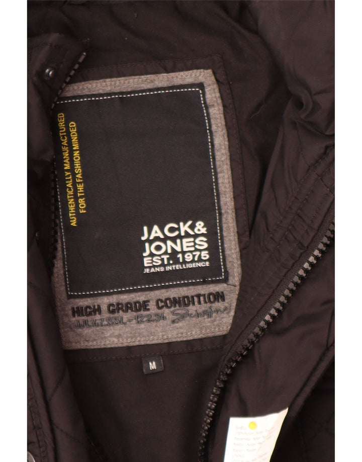 Męska pikowana kurtka wojskowa Jack & Jones UK 38, średni czarny nylon