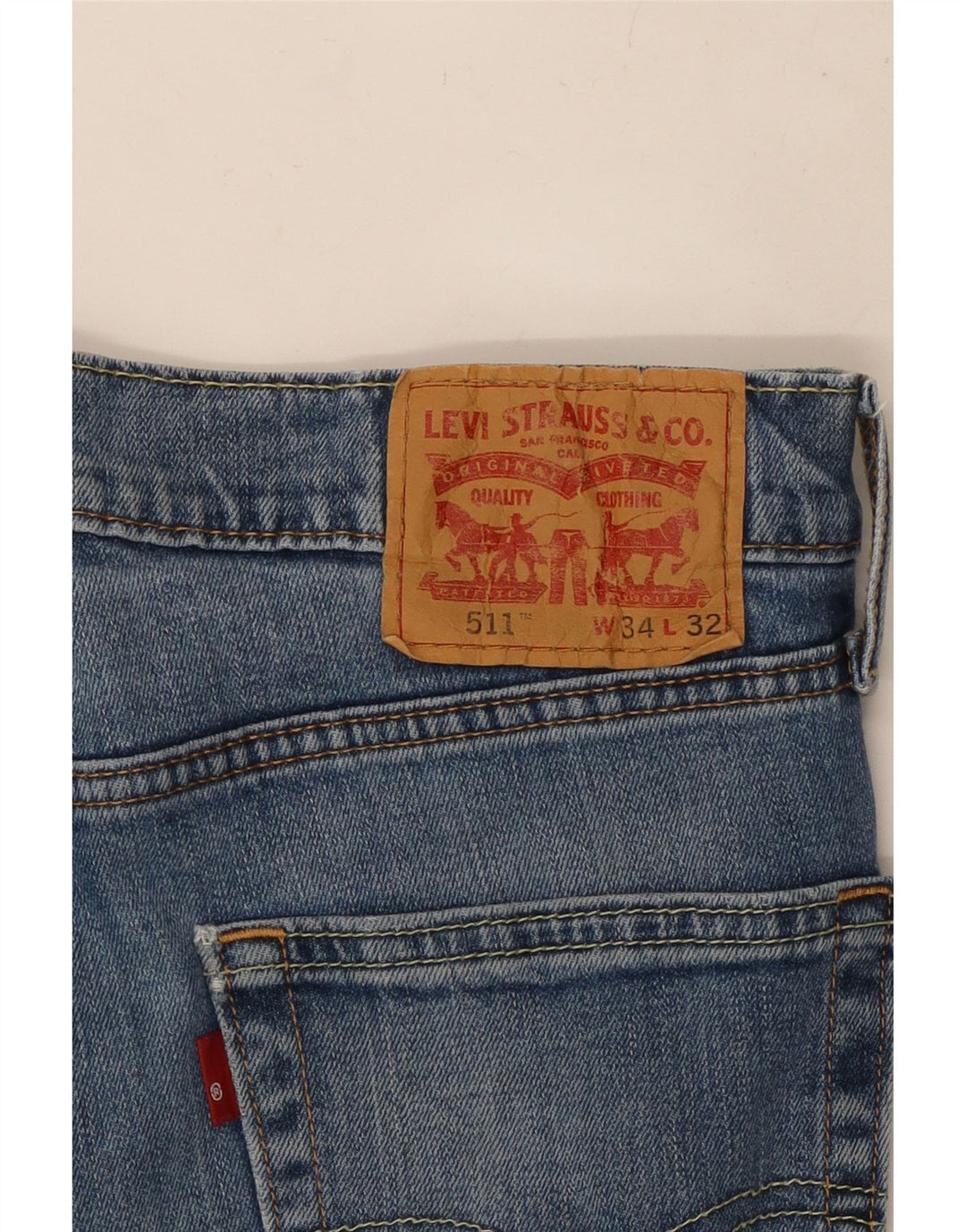 Męskie jeansy LEVI'S 511 Slim W34 L32 Niebieska bawełna