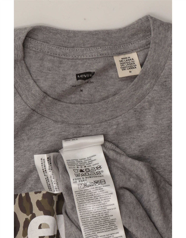 Męska koszulka z grafiką Levi's, średnia szara bawełna