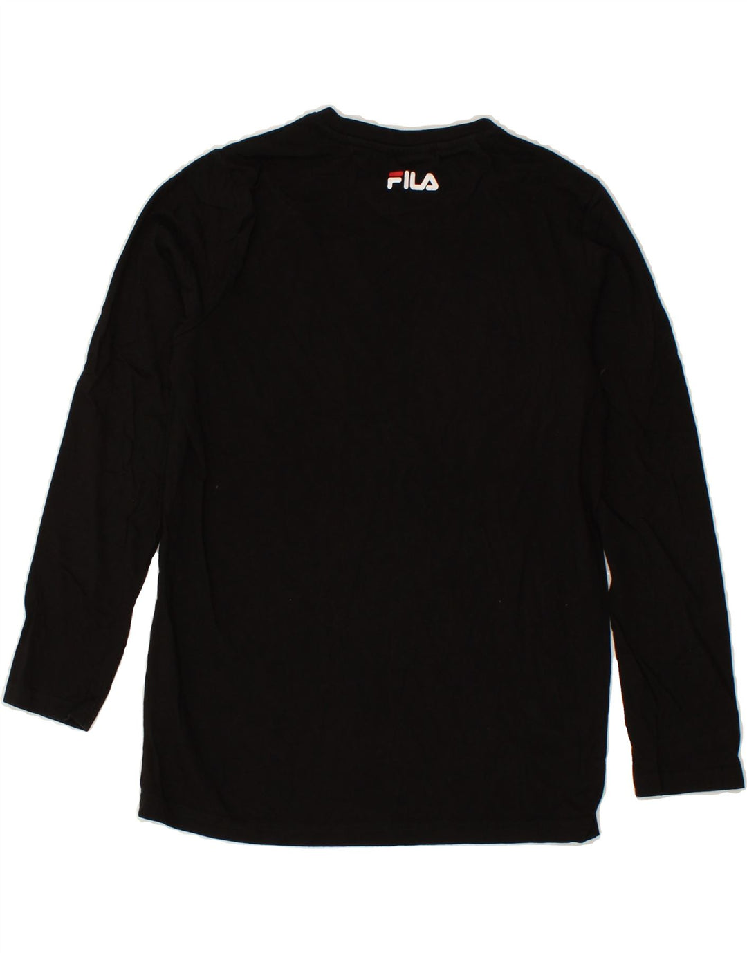 FILA Boys Graphic Top Long Sleeve 13-14 Years Black Vintage Fila and Second-Hand Fila from Messina Hembry 