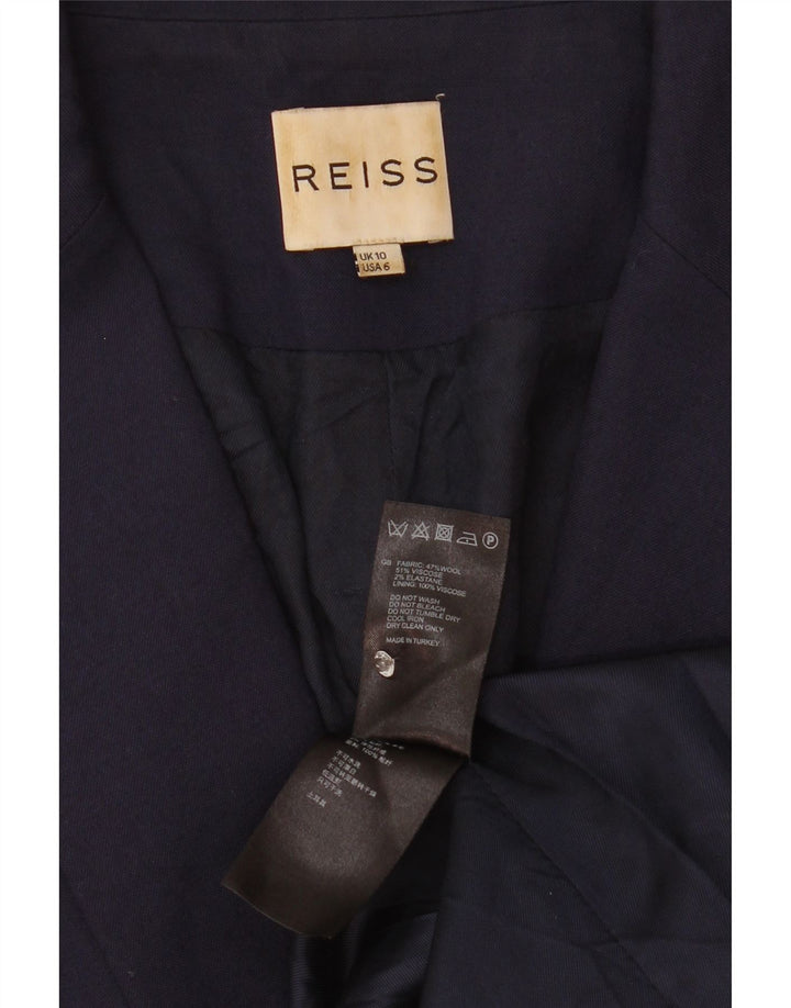 Damska marynarka zapinana na 1 guzik Reiss UK 10 Small Granatowa wiskoza
