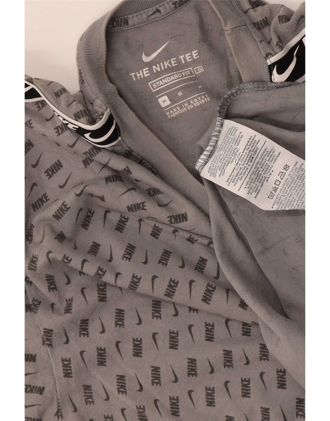Męska koszulka z grafiką Nike, średnia, szara, bawełniana w cętki