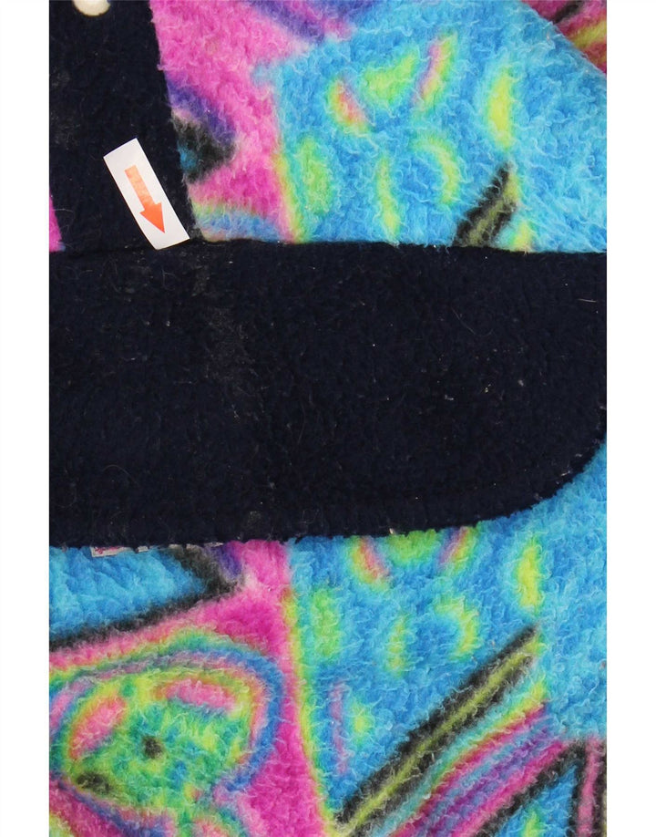 Vintage męski sweter polarowy Anorak, duży, wielobarwny, geometryczny poliamid