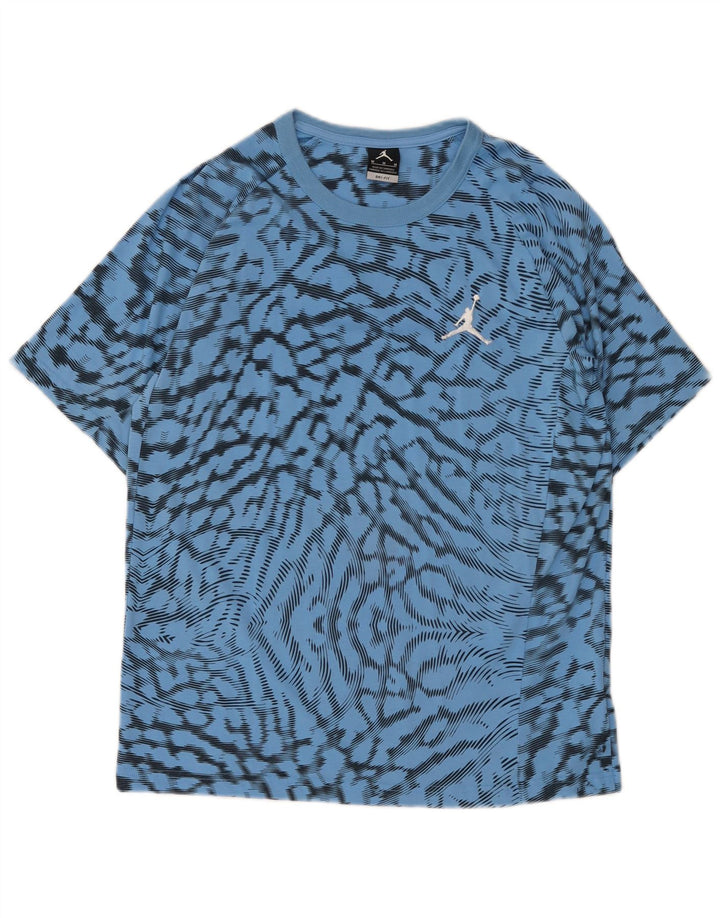 T-shirt męski Jordan Dri Fit z abstrakcyjnym wzorem Top, średni niebieski, bawełniany