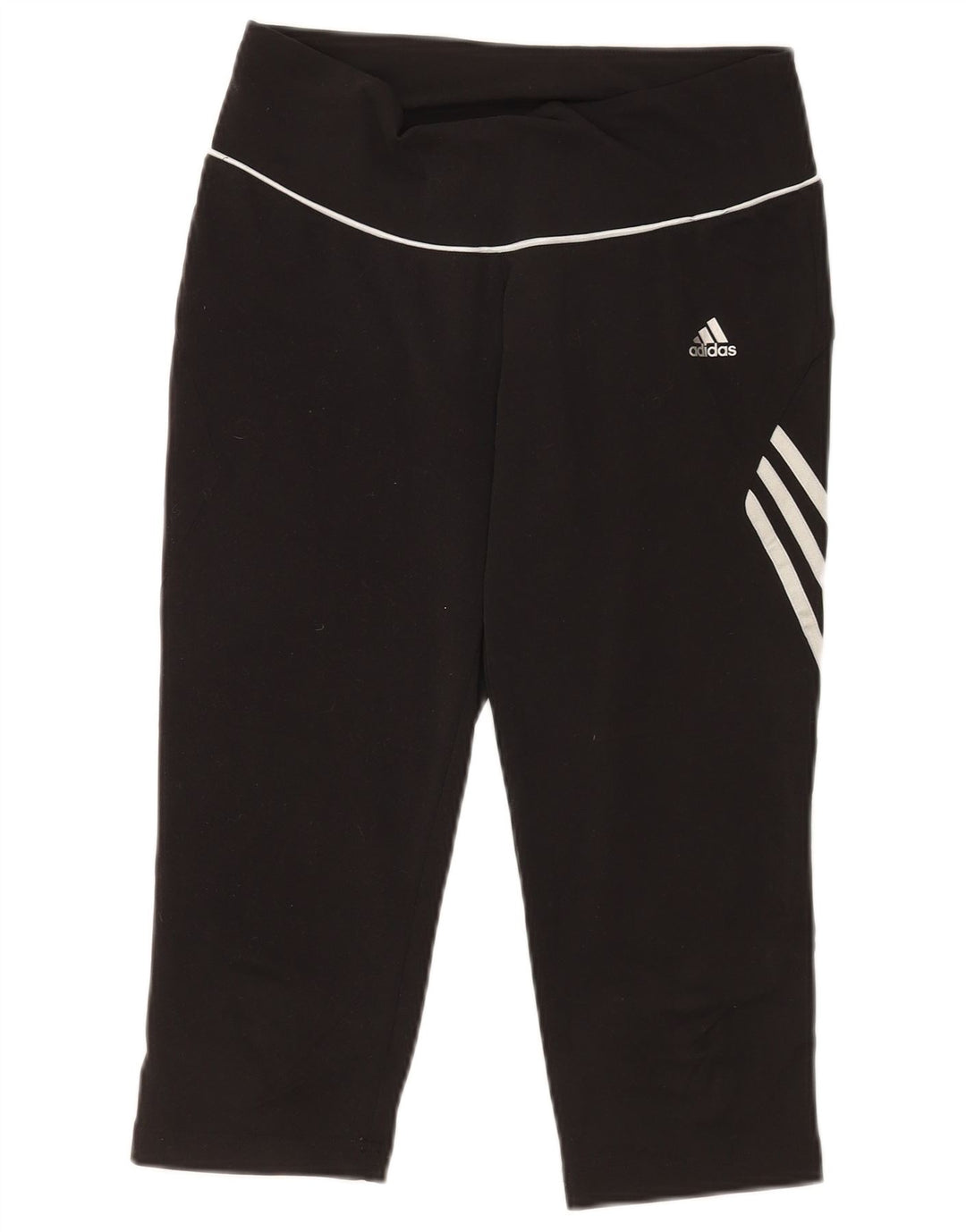 Legginsy Adidas Damskie Capri UK 14 Średnie Czarne Poliester Sportowe