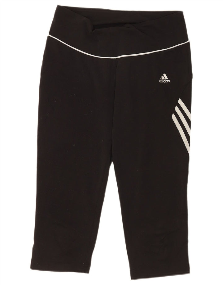 Legginsy Adidas Damskie Capri UK 14 Średnie Czarne Poliester Sportowe