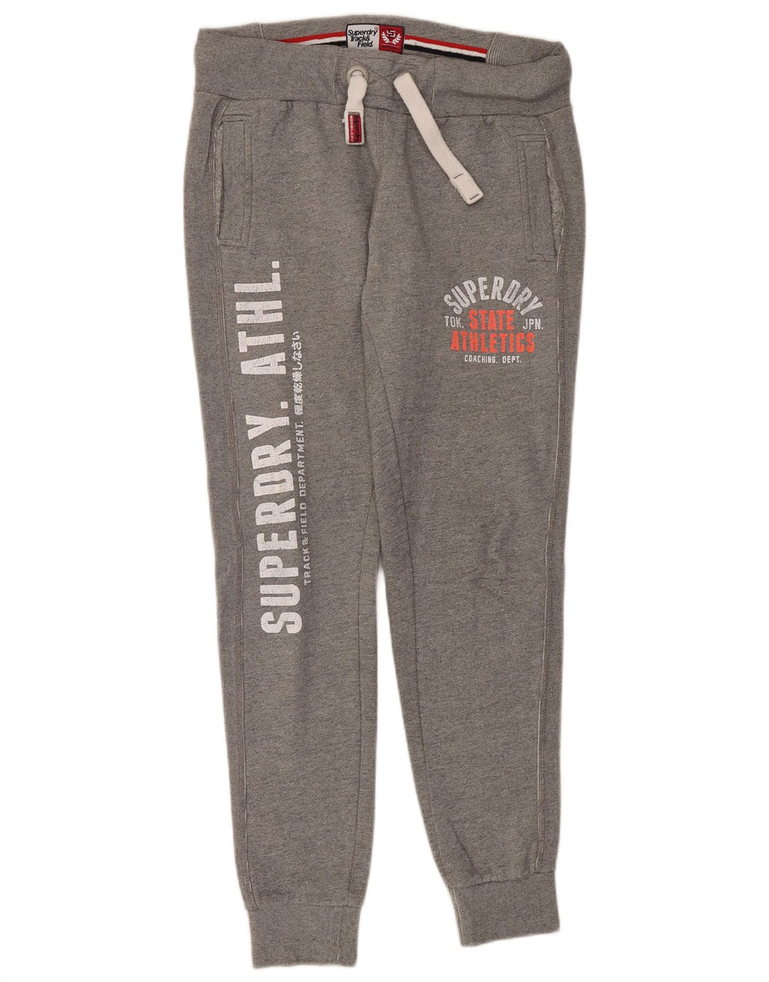 Damskie spodnie dresowe Superdry Joggers UK 16, duże, szare, bawełniane