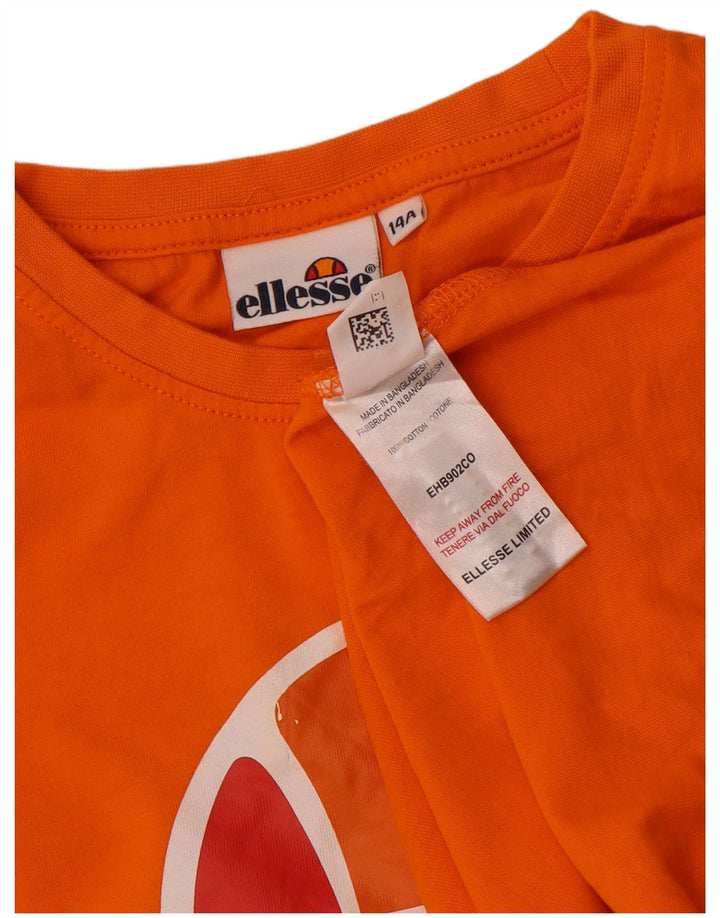Chłopięcy top Ellesse z długim rękawem, 13-14 lat, bawełniany, pomarańczowy