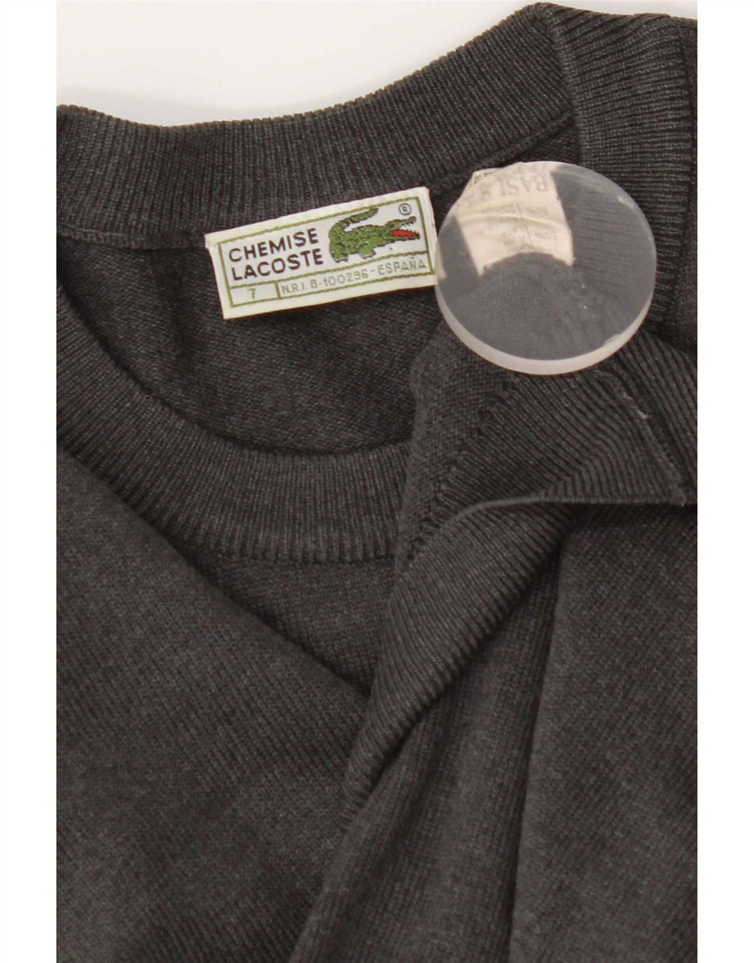 Lacoste Męski sweter z okrągłym dekoltem XL, szara wełna