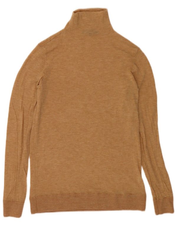 Sweter damski Tommy Hilfiger z golfem UK 12, średni beż, nakrapiany