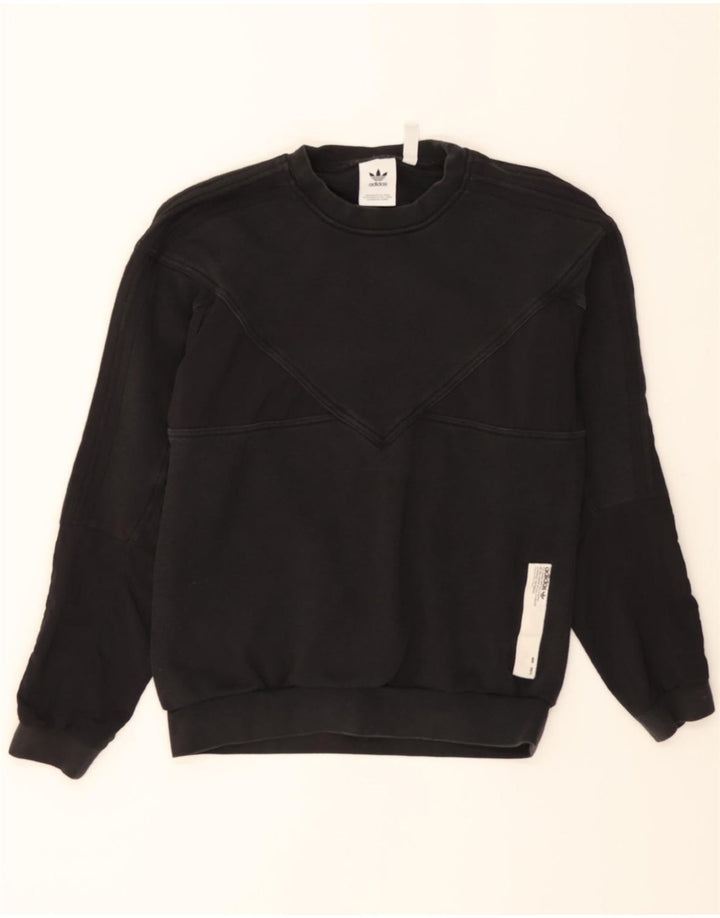 ADIDAS Mens Sweatshirt Jumper Small Black Vintage Adidas and Second-Hand Adidas from Messina Hembry 