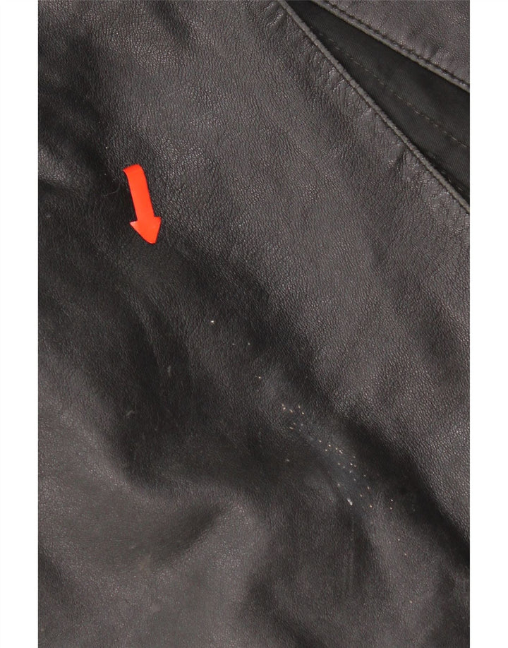 Vintage damska kurtka skórzana UK 16, duża czarna skóra