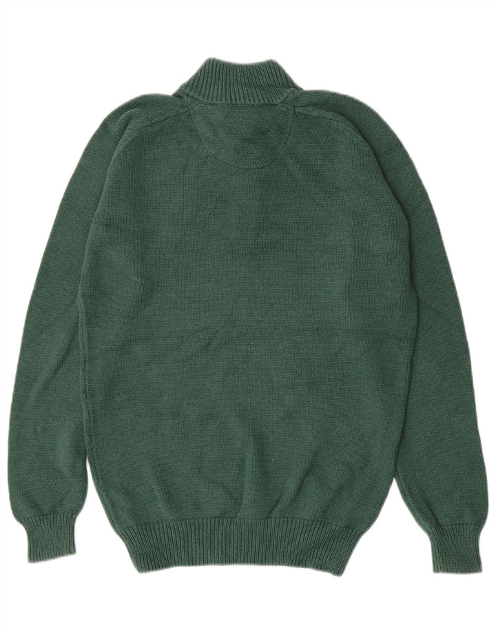 Męski sweter zapinany na guziki Massimo Dutti, duży, zielony, bawełniany