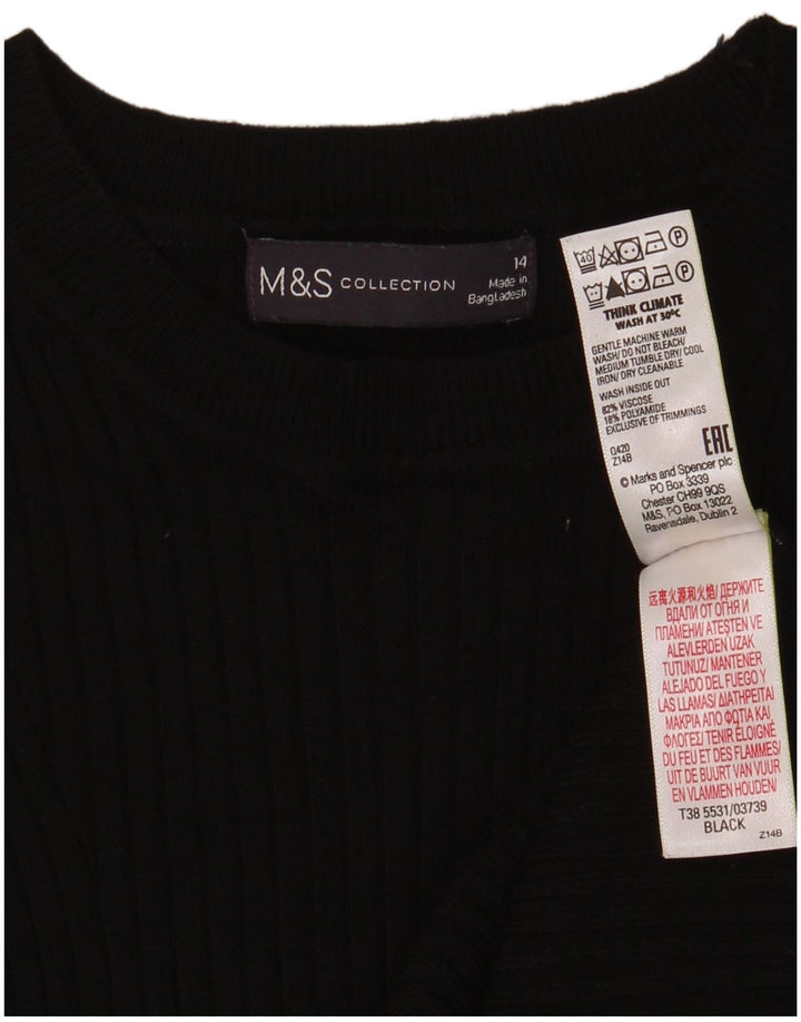 Marks & Spencer Damski sweter z dekoltem w łódkę, UK 14, średni czarny