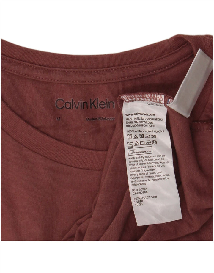 T-shirt męski Calvin Klein, bawełniany, średnio brązowy