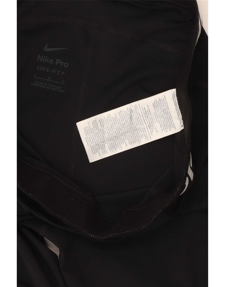 Damskie legginsy Nike Dri Fit Graphic, duże, czarne, poliestrowe