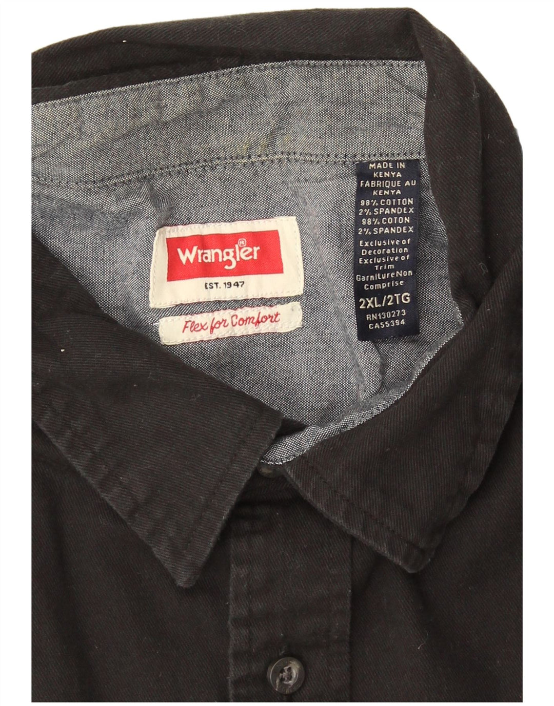 Koszula męska Wrangler 2XL Czarna, bawełniana