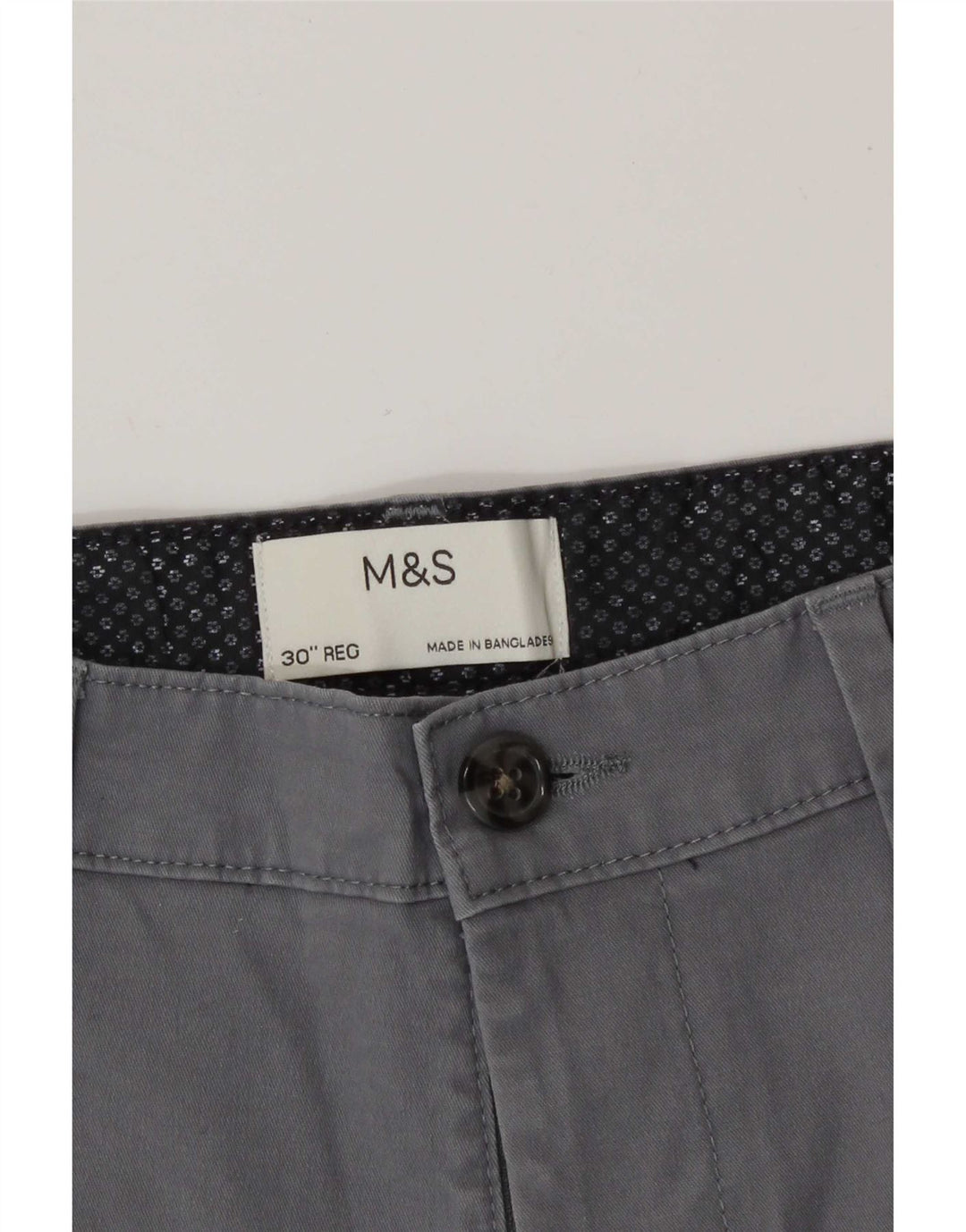 Męskie spodenki Chino Marks & Spencer, średnie W30, szara bawełna