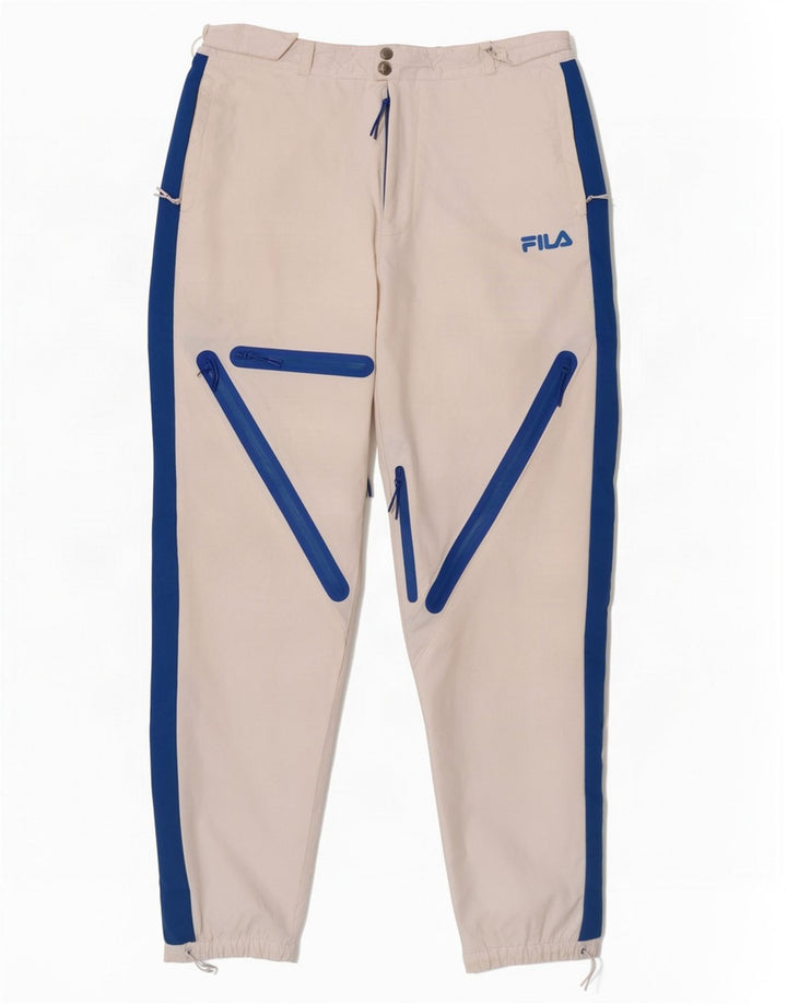 Męskie spodnie narciarskie Fila, nylon w kolorze średniej bieli