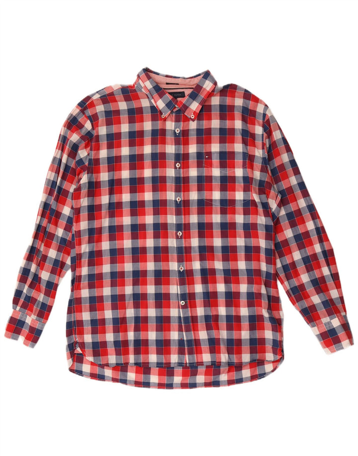 Koszula męska Tommy Hilfiger o dopasowanym kroju XL, czerwona, bawełniana w kratkę