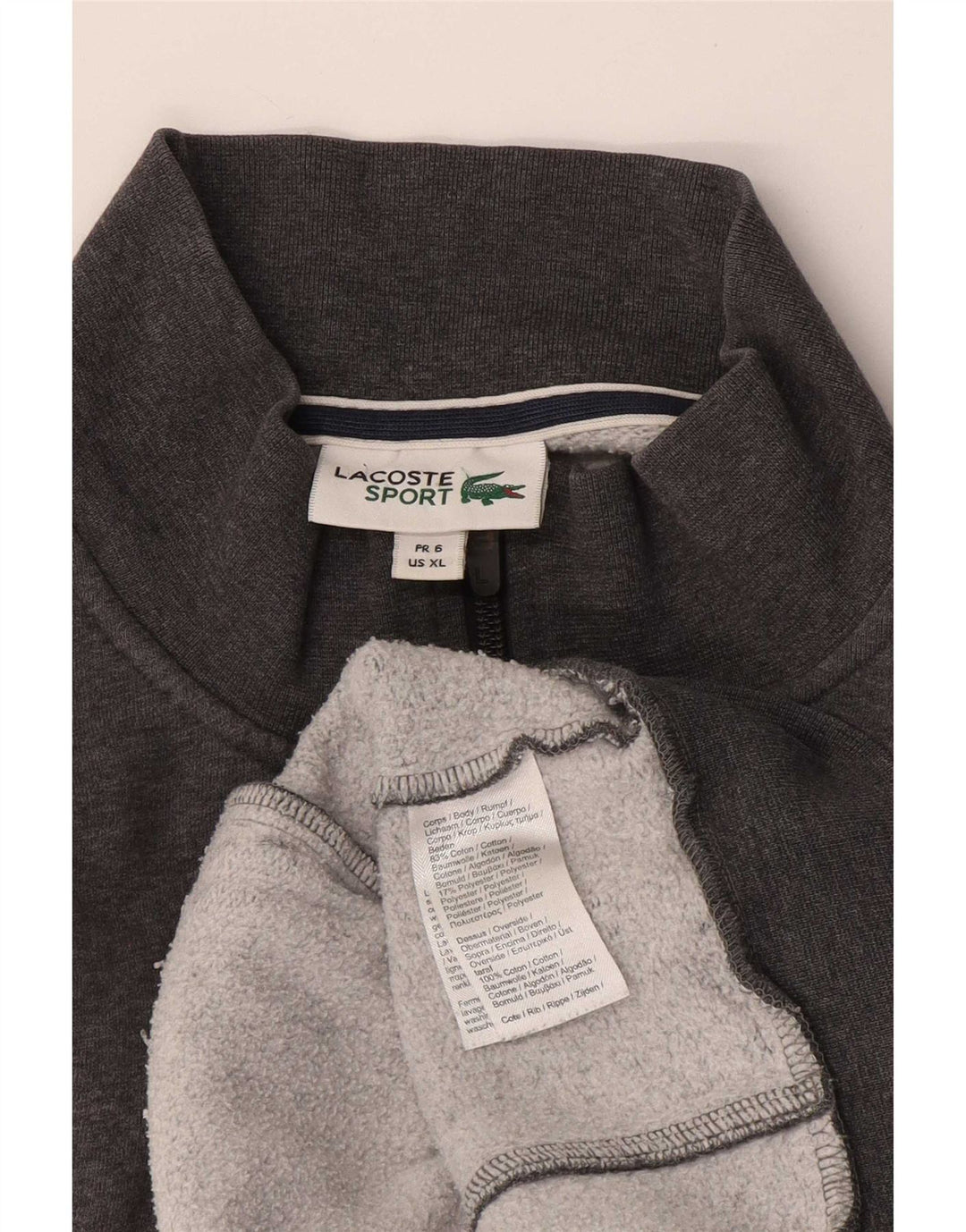Lacoste Męska bluza dresowa, rozmiar 6 XL, szara bawełna