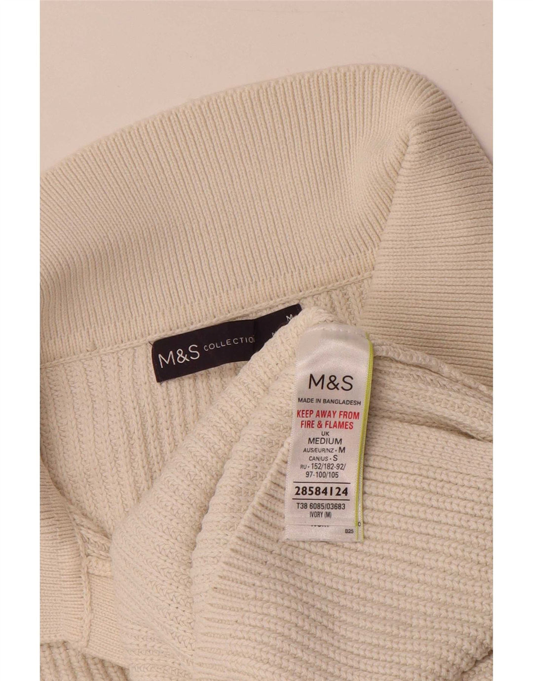 Marks & Spencer Damskie Oversize UK 14 Średnie Złamanej Białej Bawełny