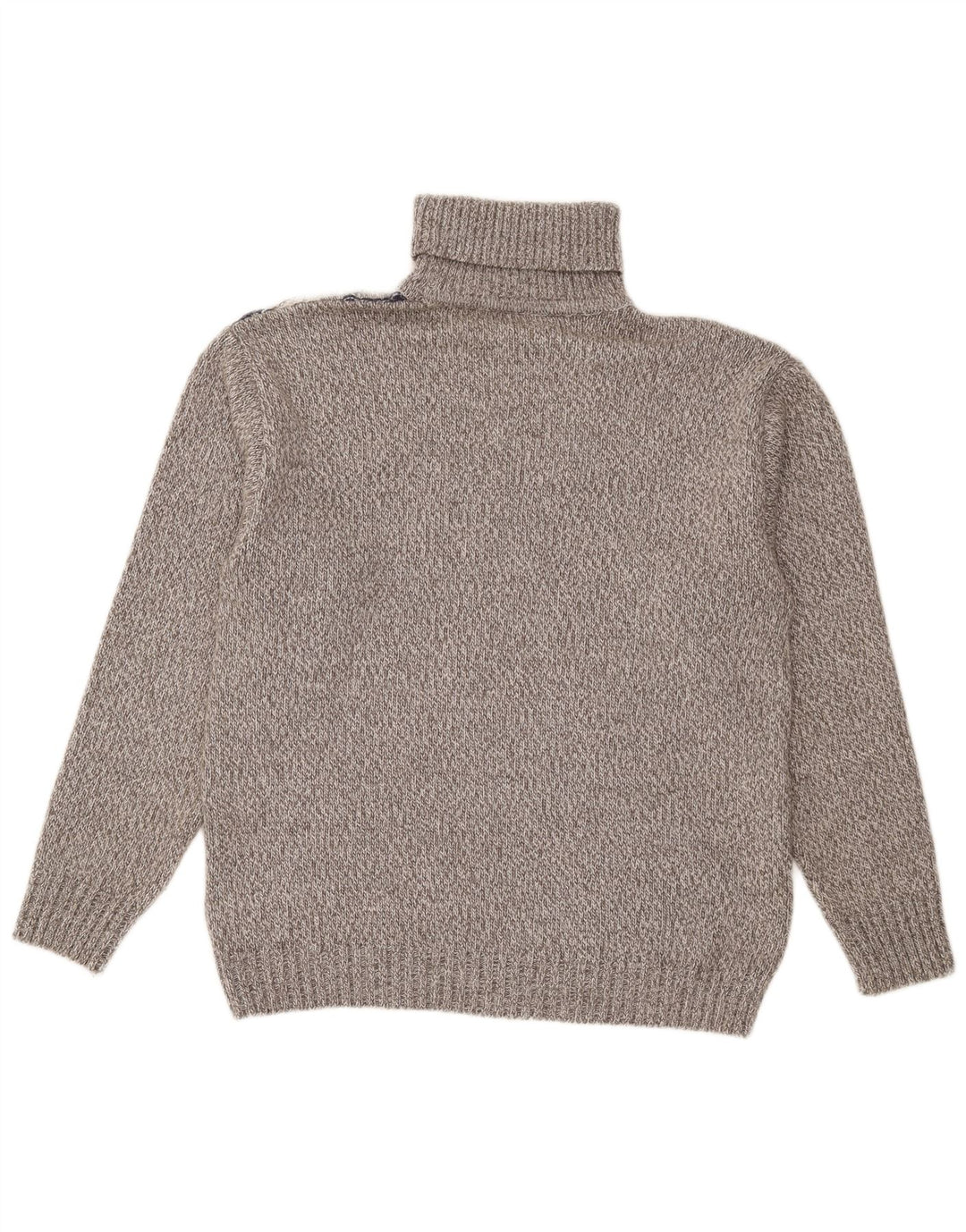 Vintage męski sweter z golfem, duży, szary, wełniany w paski