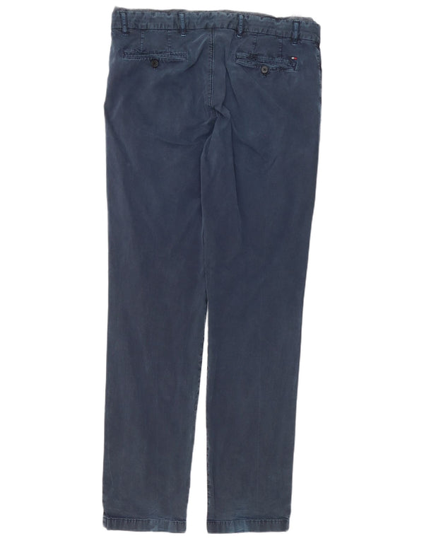 Męskie spodnie chino slim fit Tommy Hilfiger W36 L34 niebieska bawełna