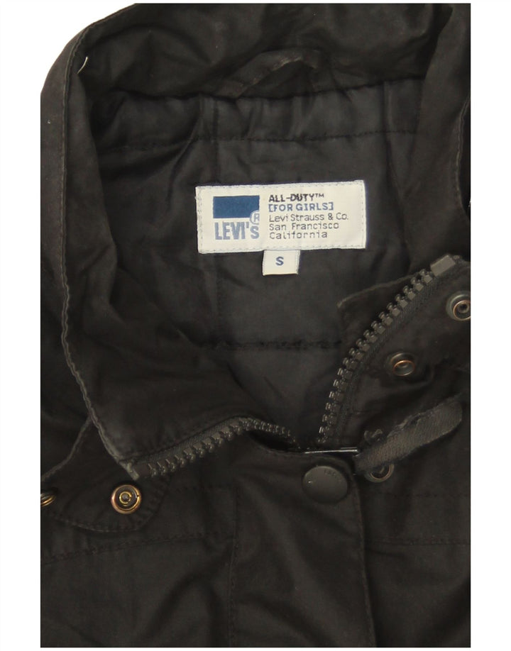 Damska kurtka wiatrówka oversize Levi's UK 10, mała, czarna, poliester