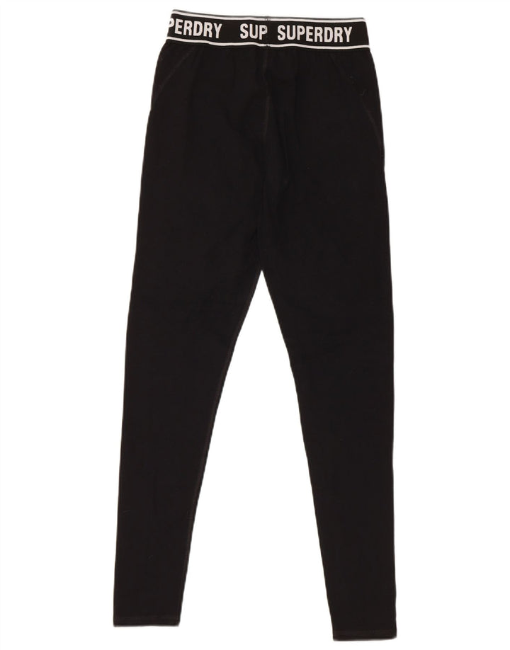 Damskie legginsy SUPERDRY Graphic UK 8 Small, czarne, bawełniane