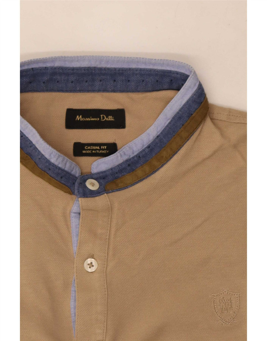 Męska koszulka polo Massimo Dutti o swobodnym kroju, duża, beżowa