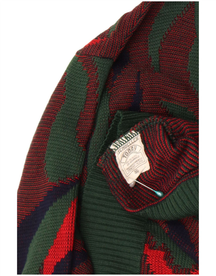 Vintage damski sweter polo IT 46, duży, wielokolorowy
