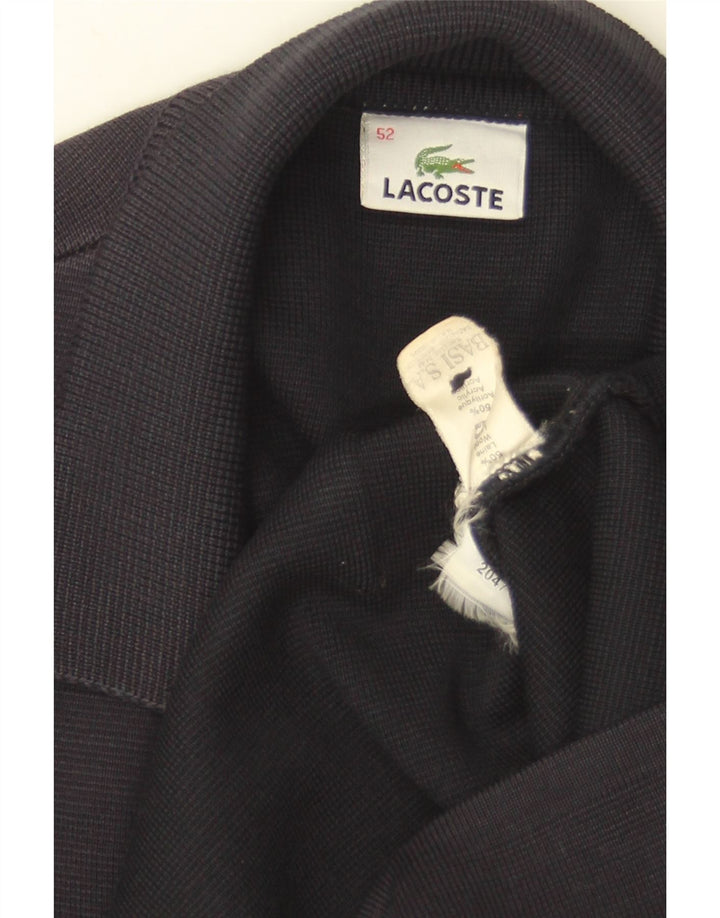Lacoste Męski sweter kardigan IT 52 Duży granatowy wełniany
