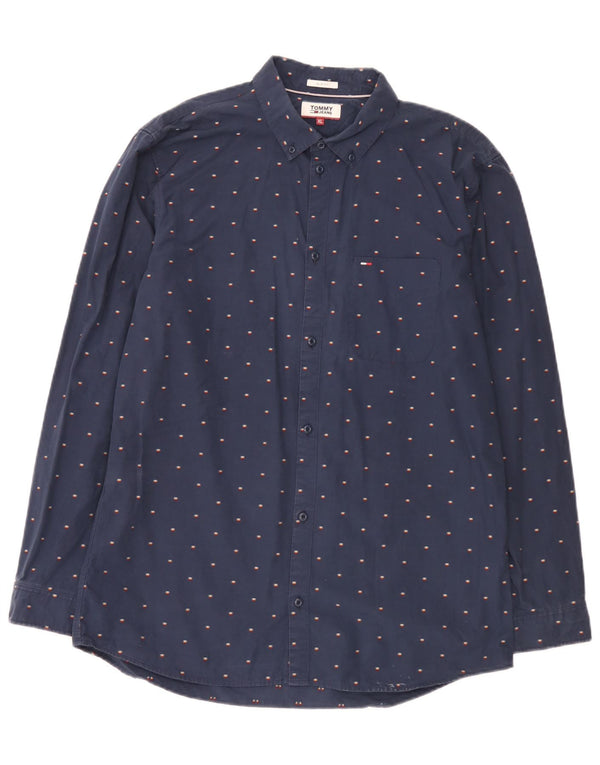 Koszula męska Slim Fit Tommy Jeans XL, bawełniana w granatowe cętki