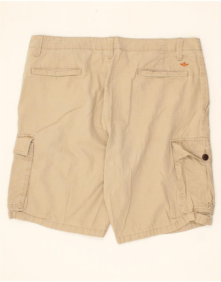 DOCKERS Mens Cargo Shorts W36 Large Beige Striped Cotton Vintage Dockers and Second-Hand Dockers from Messina Hembry 
