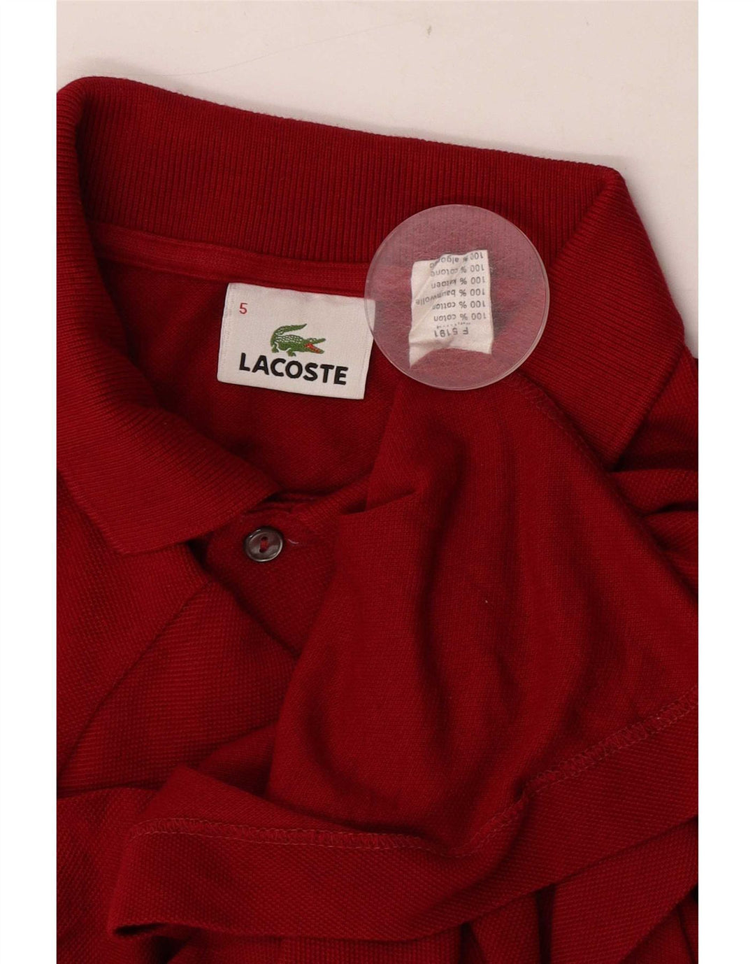 Męska koszulka polo Lacoste, rozmiar 5, duża, czerwona, bawełniana