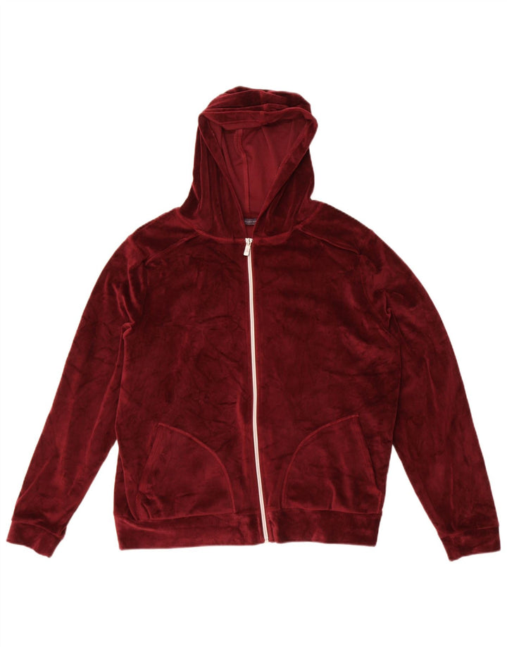 Marks & Spencer Damski sweter oversize z kapturem i zamkiem błyskawicznym, UK 12, średni burgund