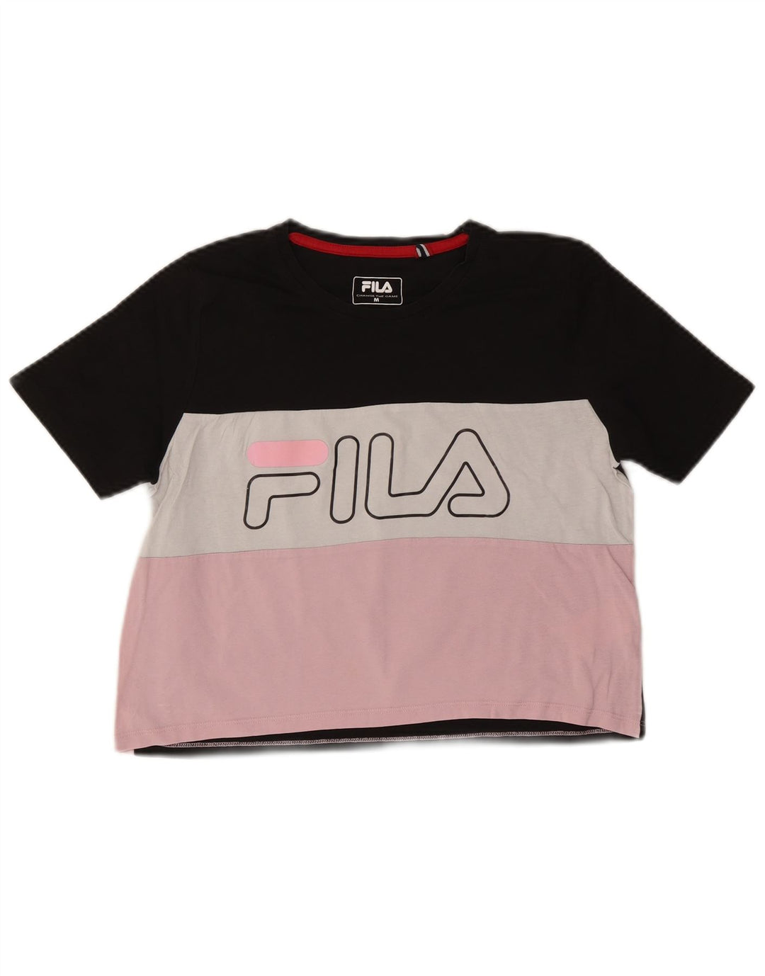 Damska koszulka z grafiką FILA Top UK 12 Medium, wielobarwna, z blokami kolorów