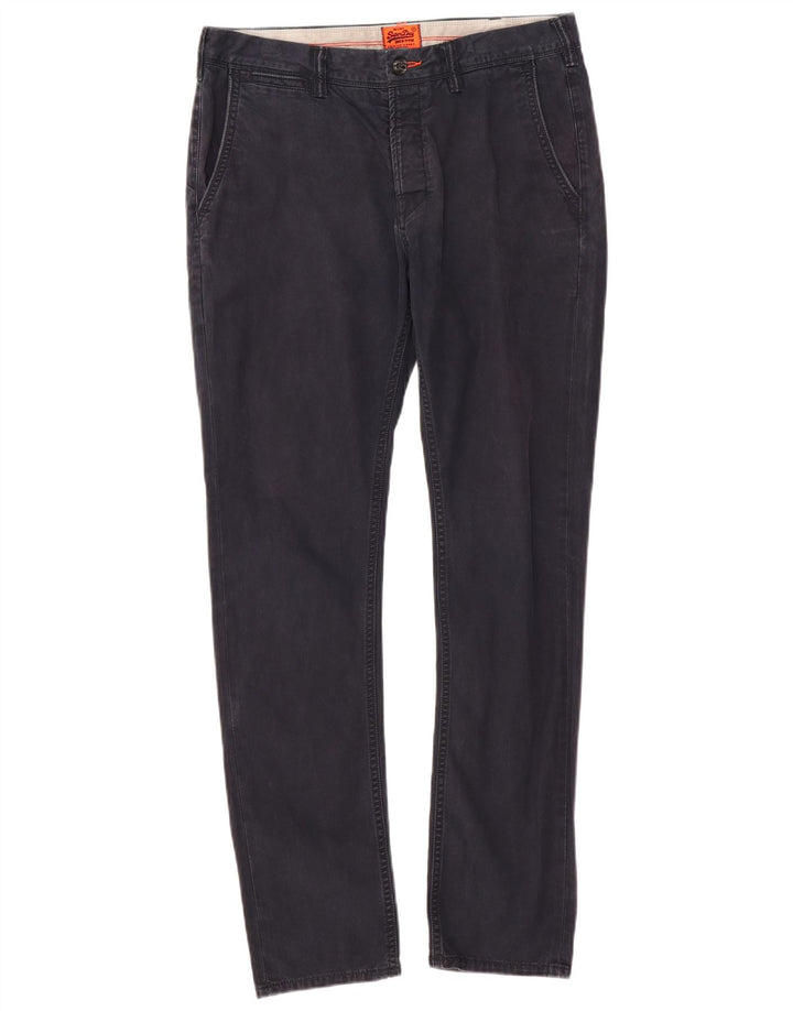 Męskie spodnie chino Superdry Slim Fit, średnie W32 L30, granatowa bawełna