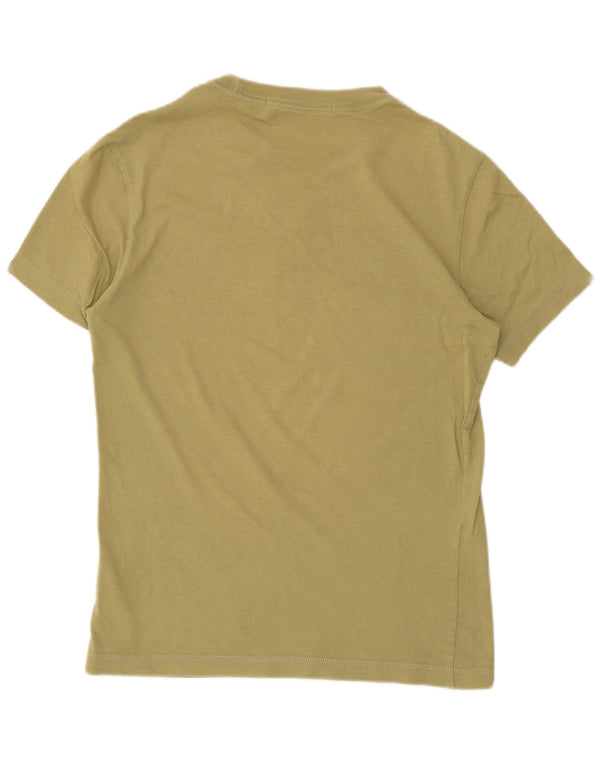 Damska koszulka z grafiką Calvin Klein Jeans Top UK 6 XS, bawełna khaki